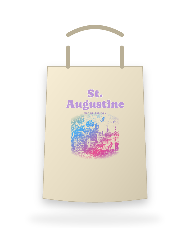 St. Augustine Old Fort & Lighthouse Canvas Tote