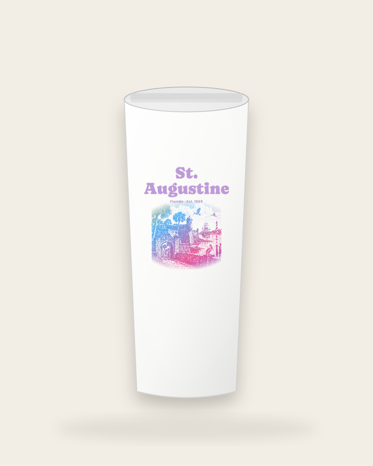 St. Augustine Old Fort & Lighthouse Insulated Tumbler 20oz in White