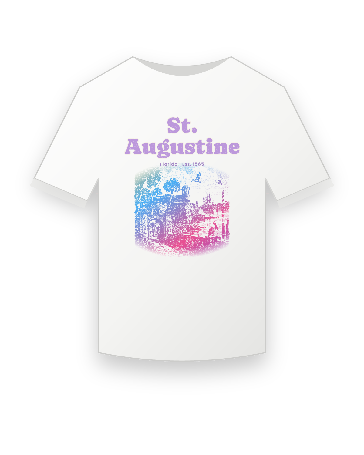 St. Augustine Old Fort & Lighthouse Youth Tee in White