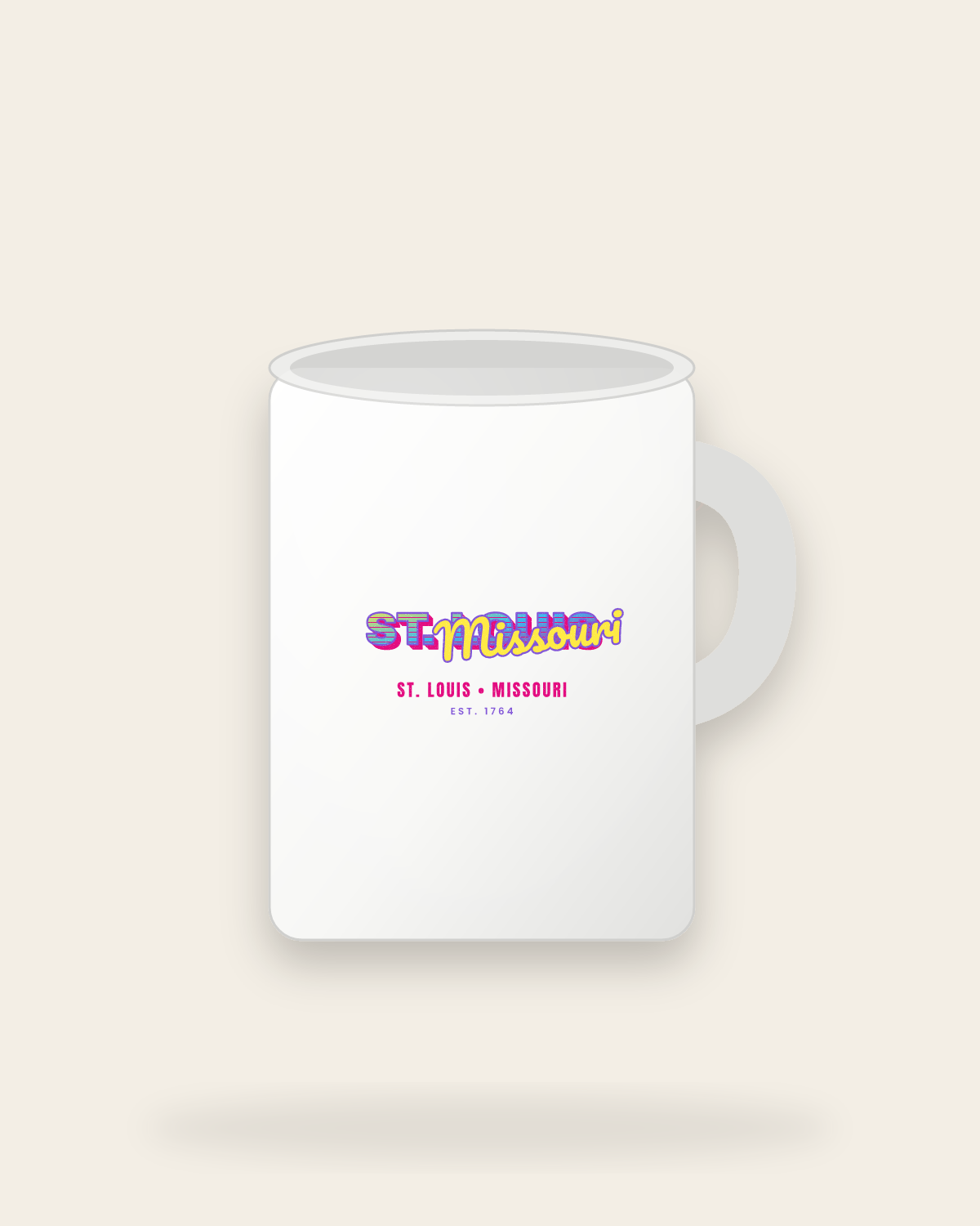St. Louis Music TV Ceramic Mug 15oz in White