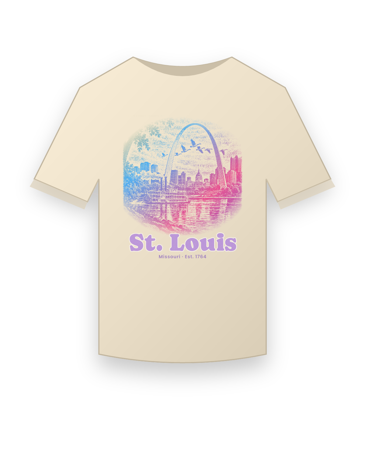 St. Louis, MO Gateway Arch Classic Tee in Natural