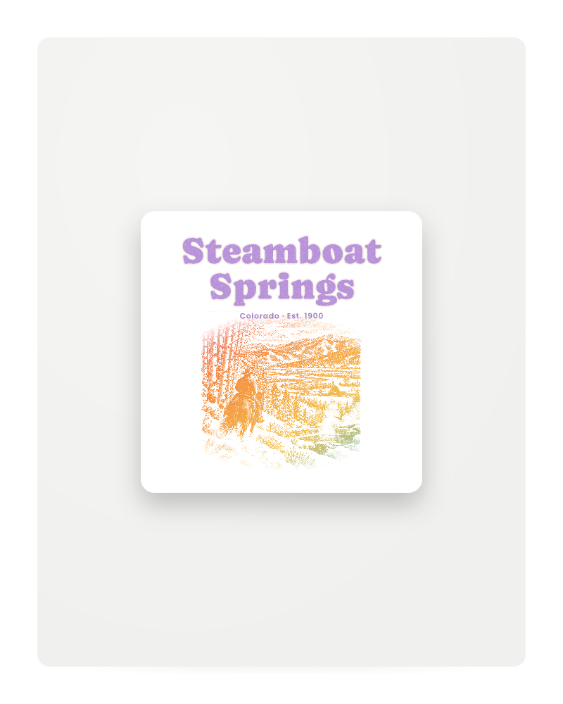 Steamboat Springs Cowboy Powder Fridge Magnet