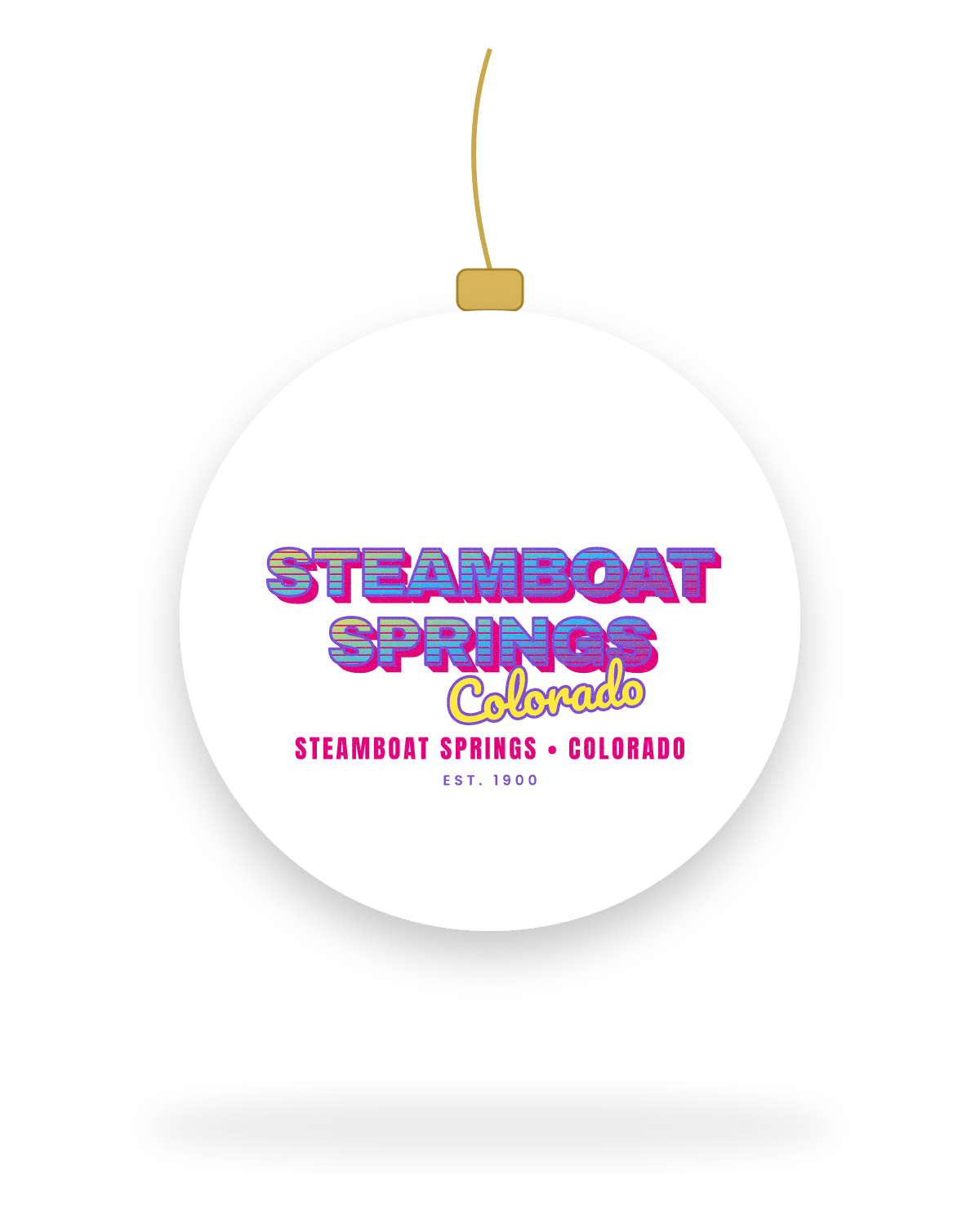 Steamboat Springs Music TV Ceramic Ornament in White