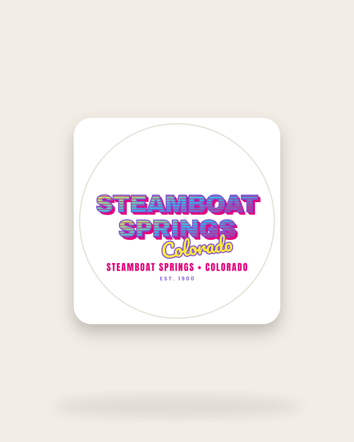 Steamboat Springs Music TV Kiss-Cut Sticker in White