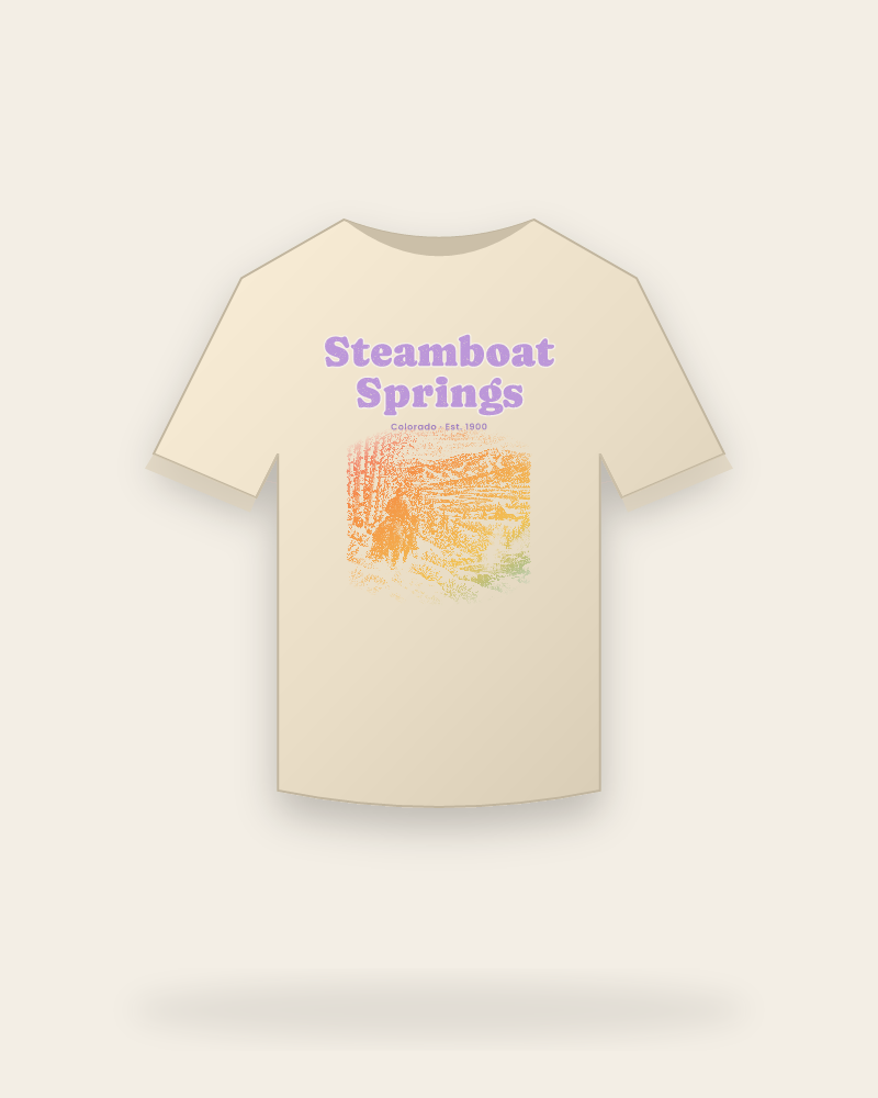 Steamboat Springs Cowboy Powder Organic Cotton Tee