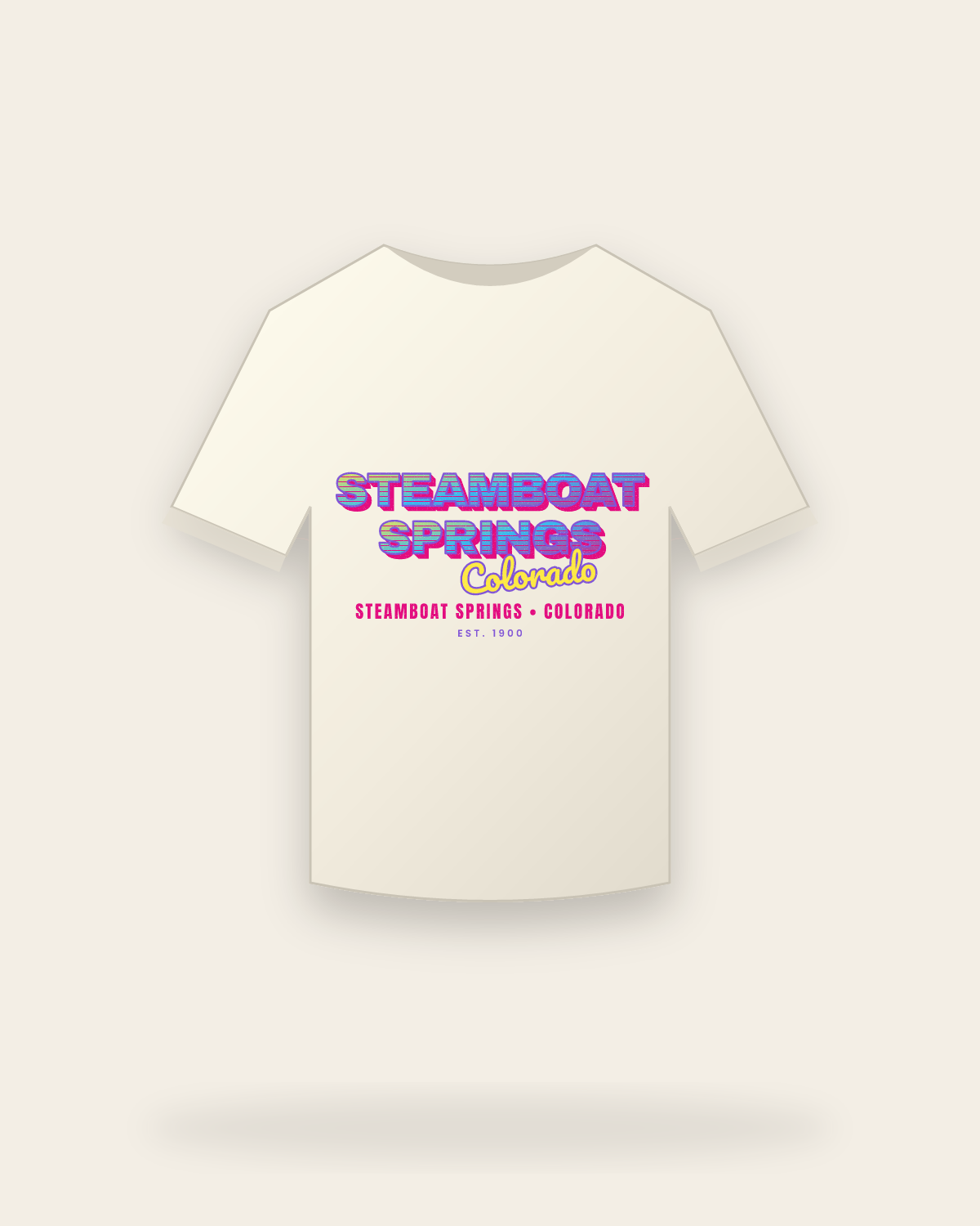 Steamboat Springs Music TV Vintage Wash Tee in Ivory