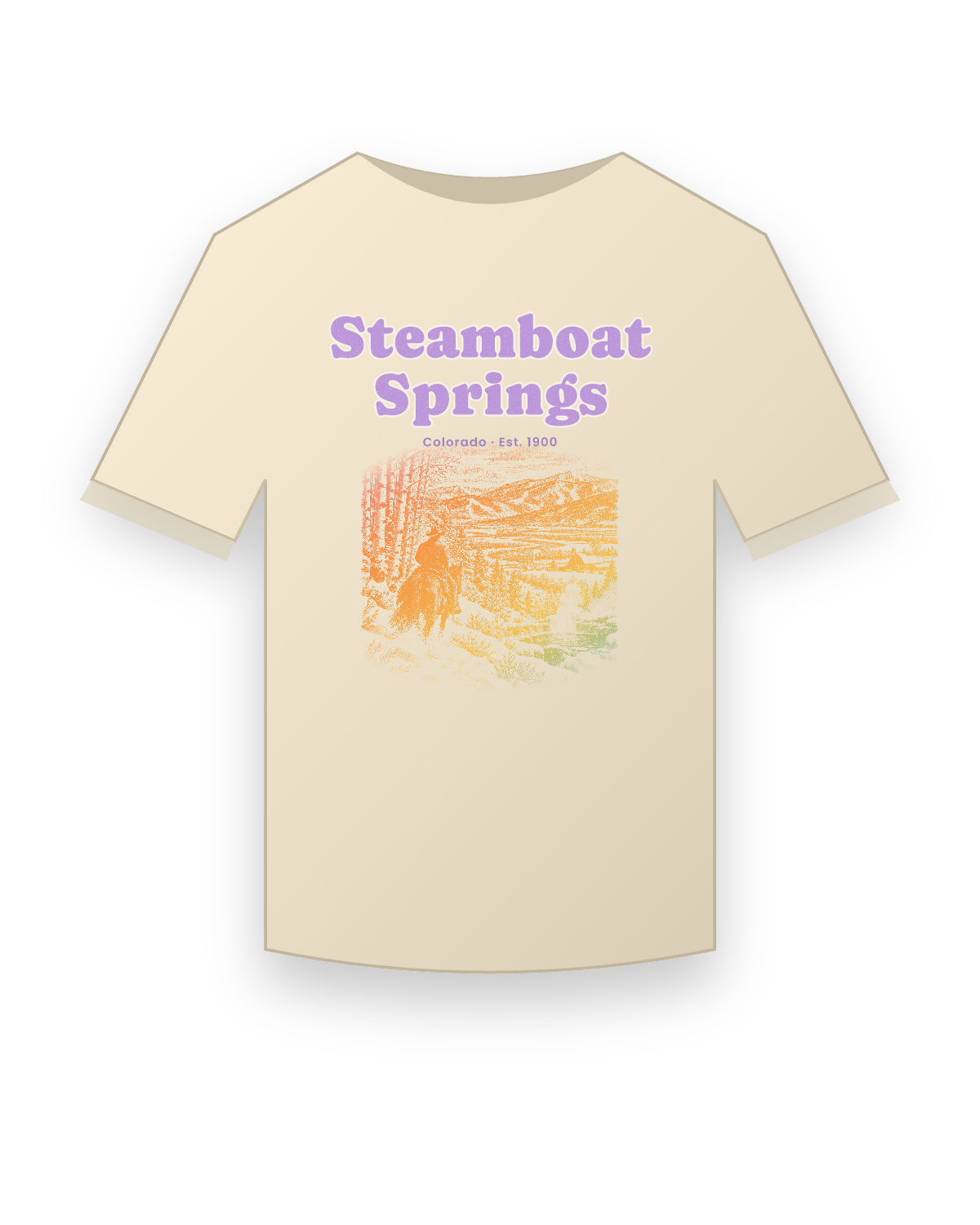 Steamboat Springs Cowboy Powder Classic Tee in Natural
