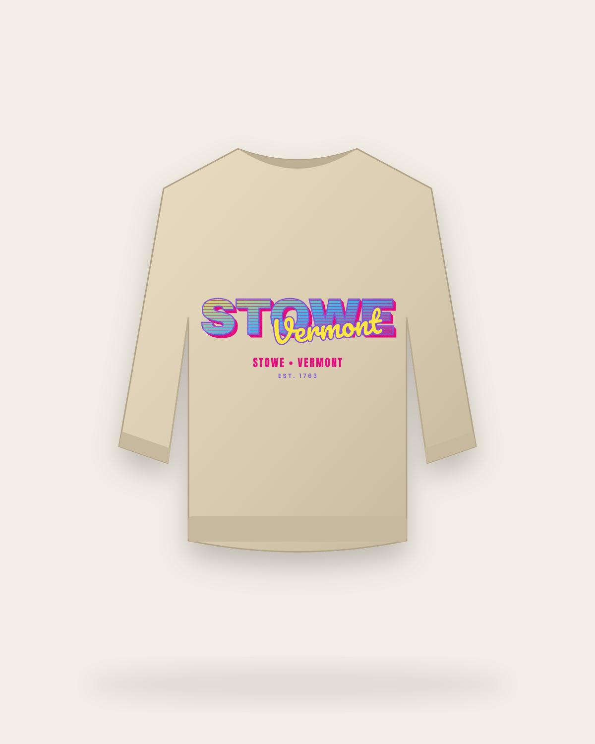 Stowe Music TV Crewneck Sweatshirt in Sand