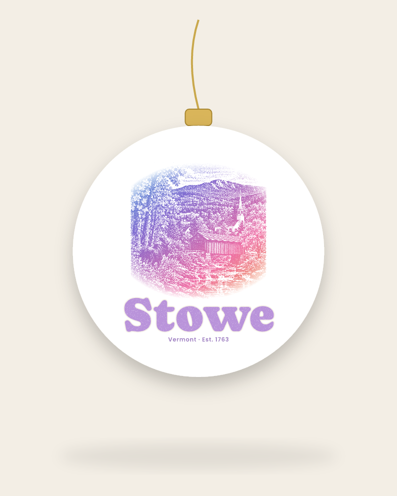 Stowe Covered Bridge Ceramic Ornament