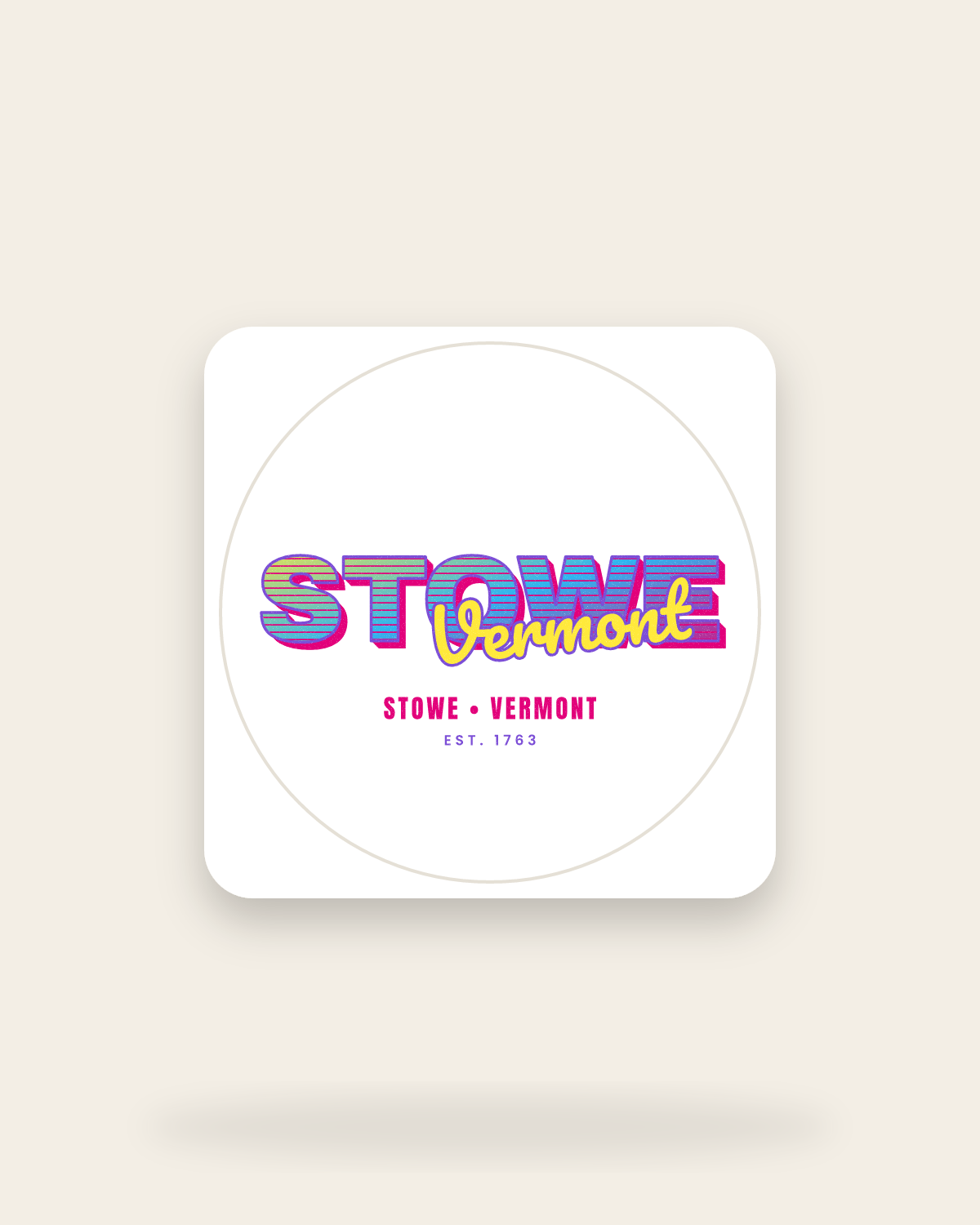 Stowe Music TV Kiss-Cut Sticker in White