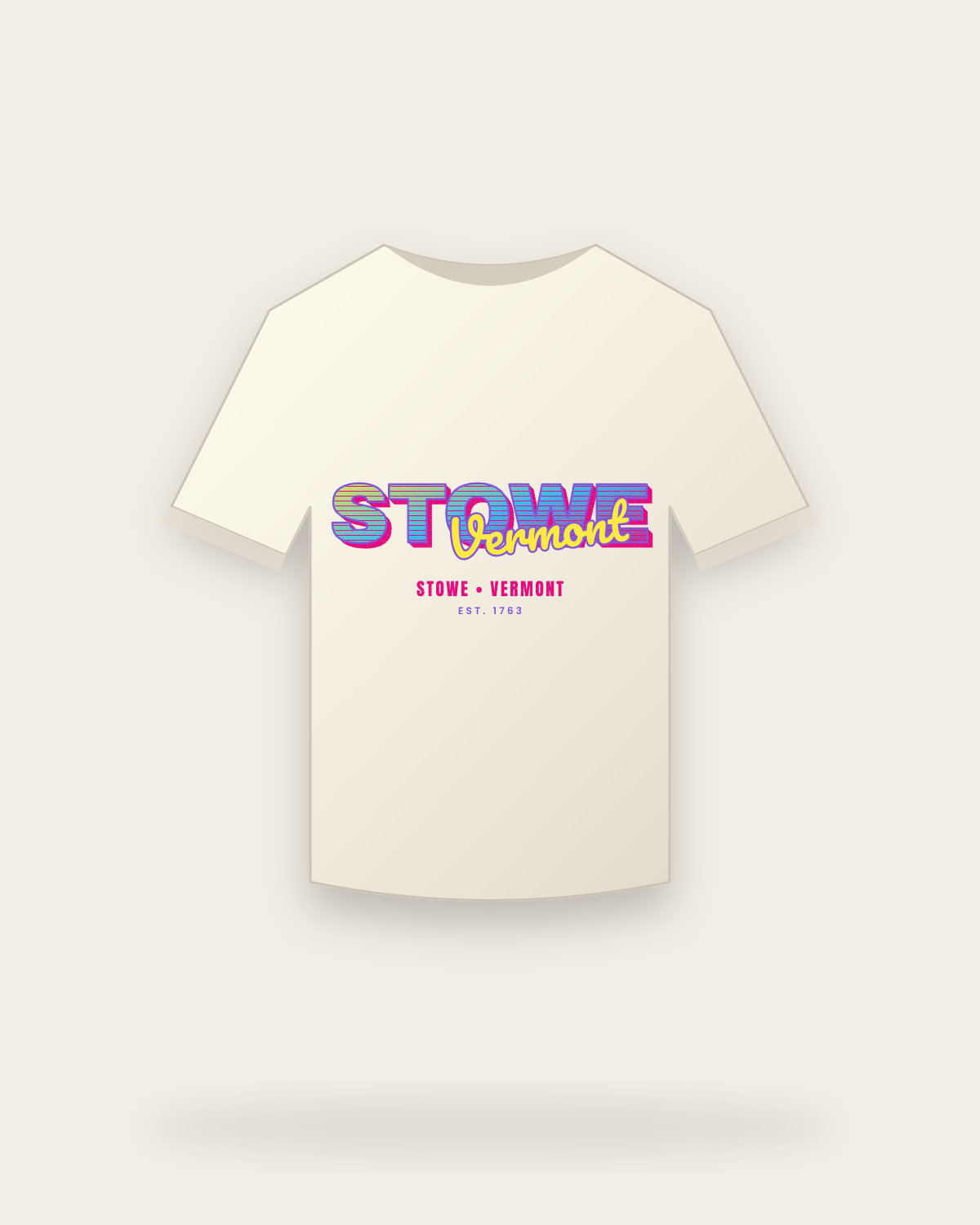 Stowe Music TV Vintage Wash Tee in Ivory