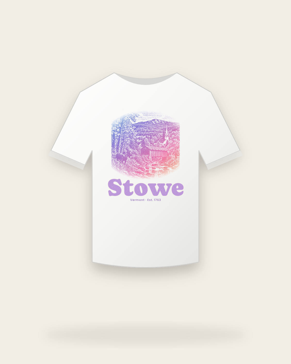 Stowe Covered Bridge Youth Tee in White