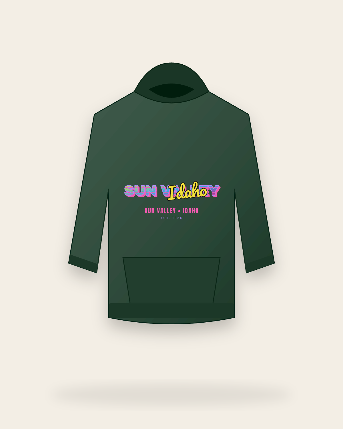 Sun Valley Music TV Hooded Sweatshirt in Forest Green