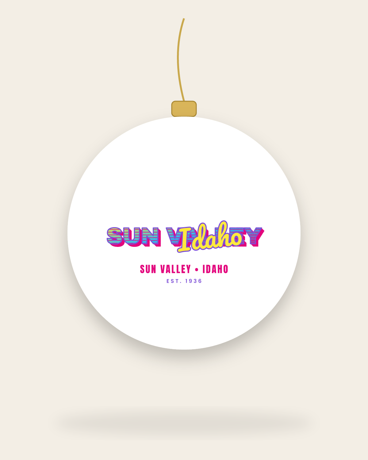 Sun Valley Music TV Ceramic Ornament in White