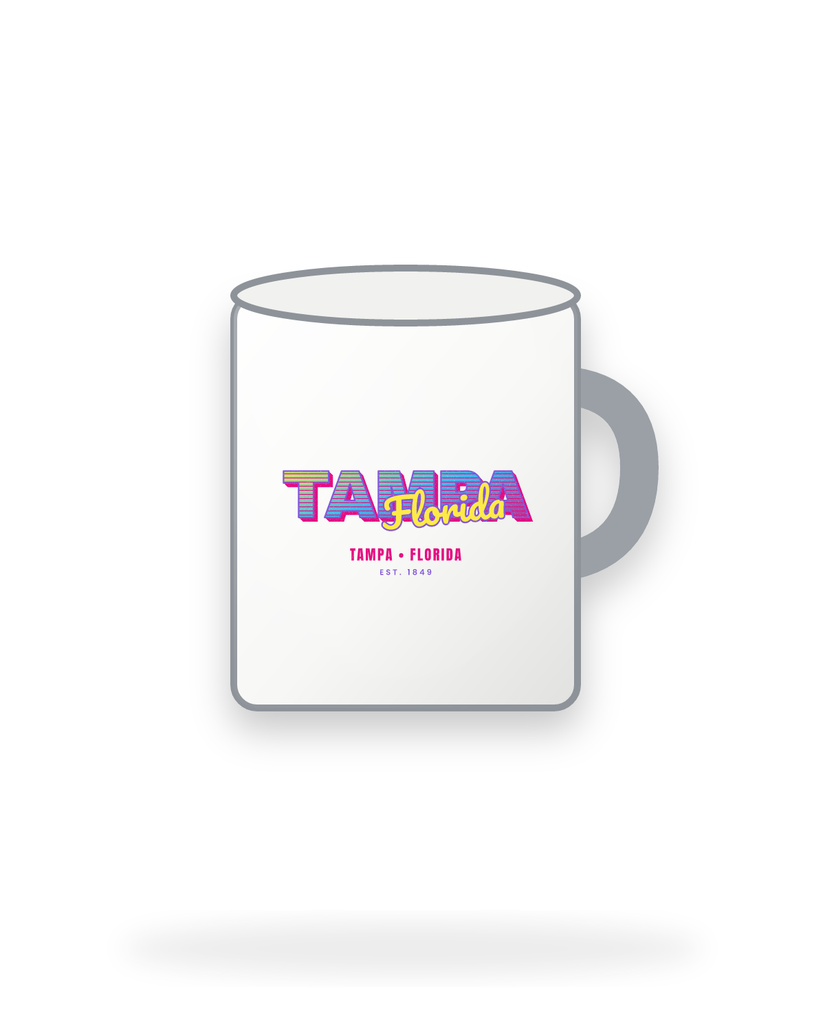 Tampa Music TV Enamel Camp Mug in White