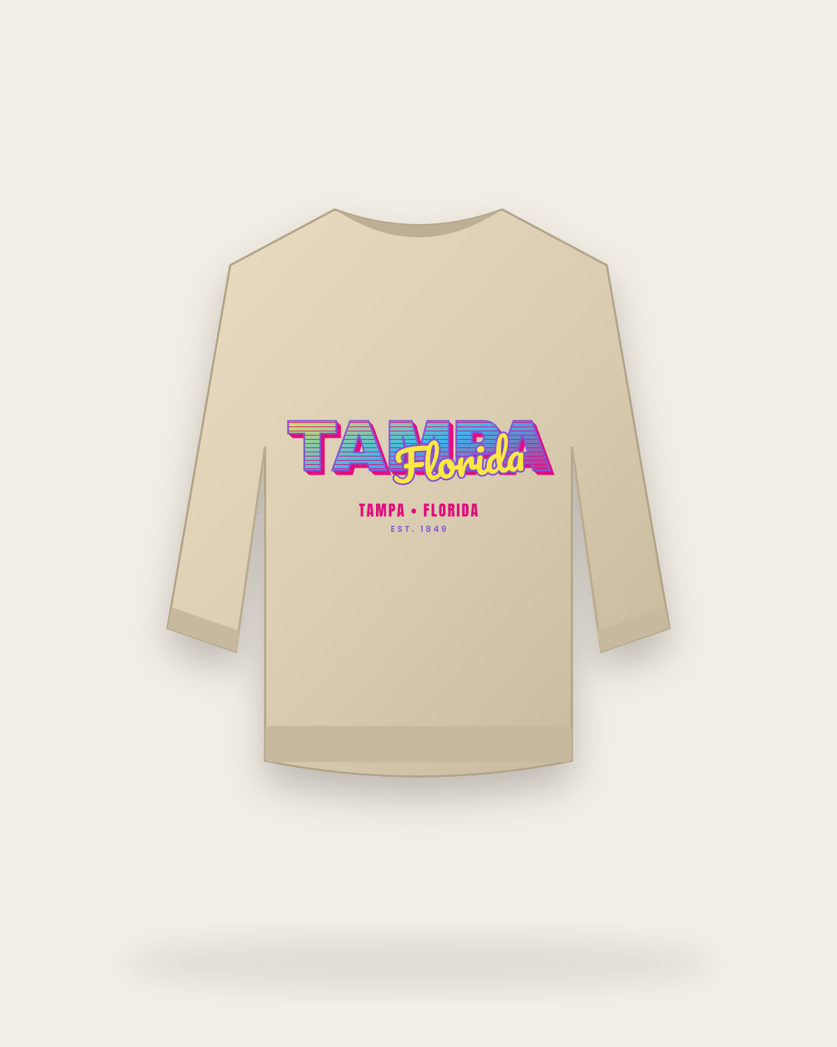 Tampa Music TV Crewneck Sweatshirt in Sand