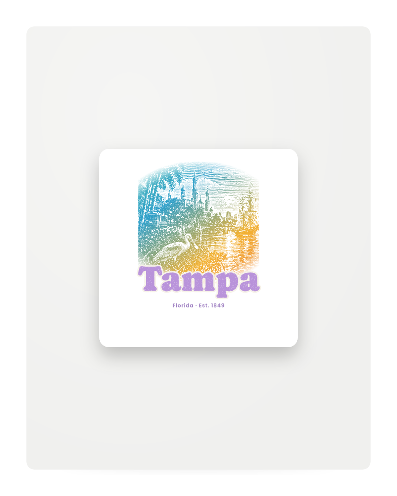 Tampa Minarets & Spoonbill Fridge Magnet