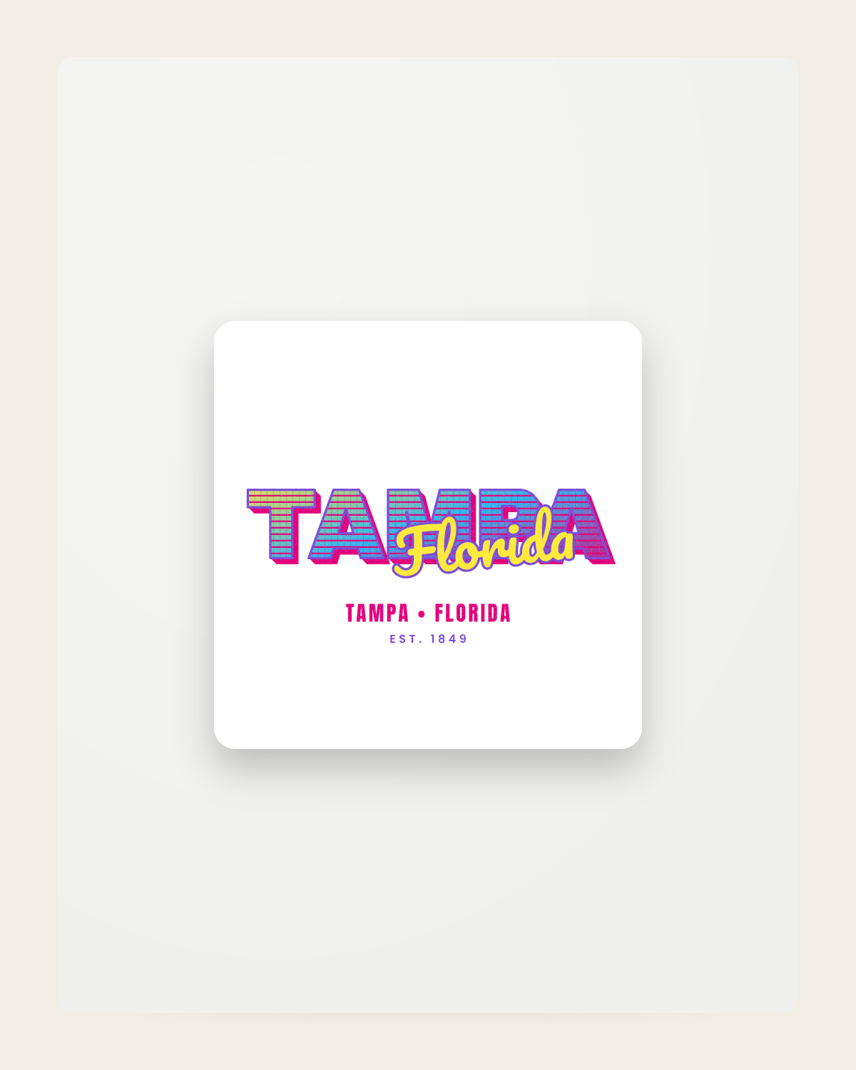 Tampa Music TV Fridge Magnet in White