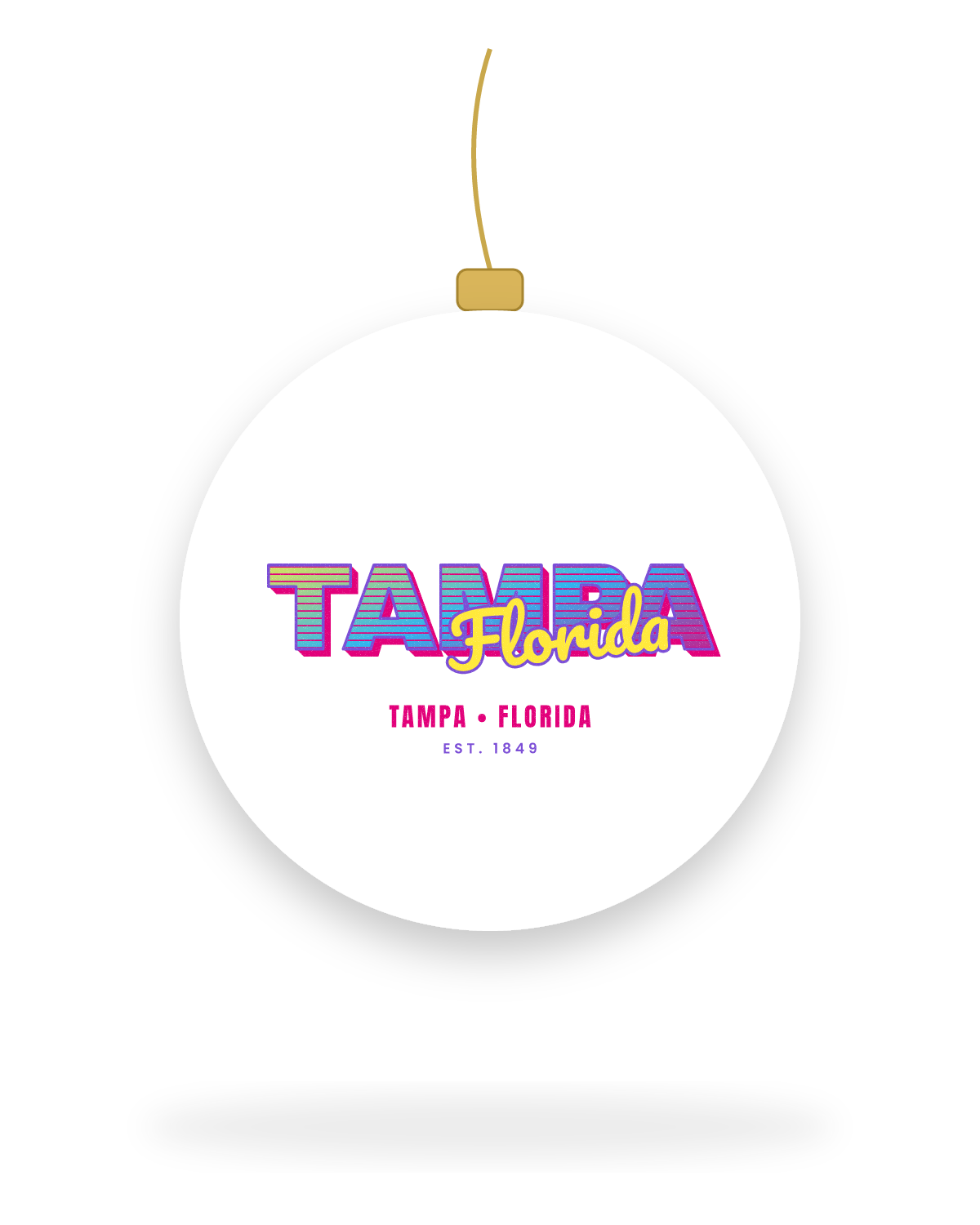 Tampa Music TV Ceramic Ornament in White