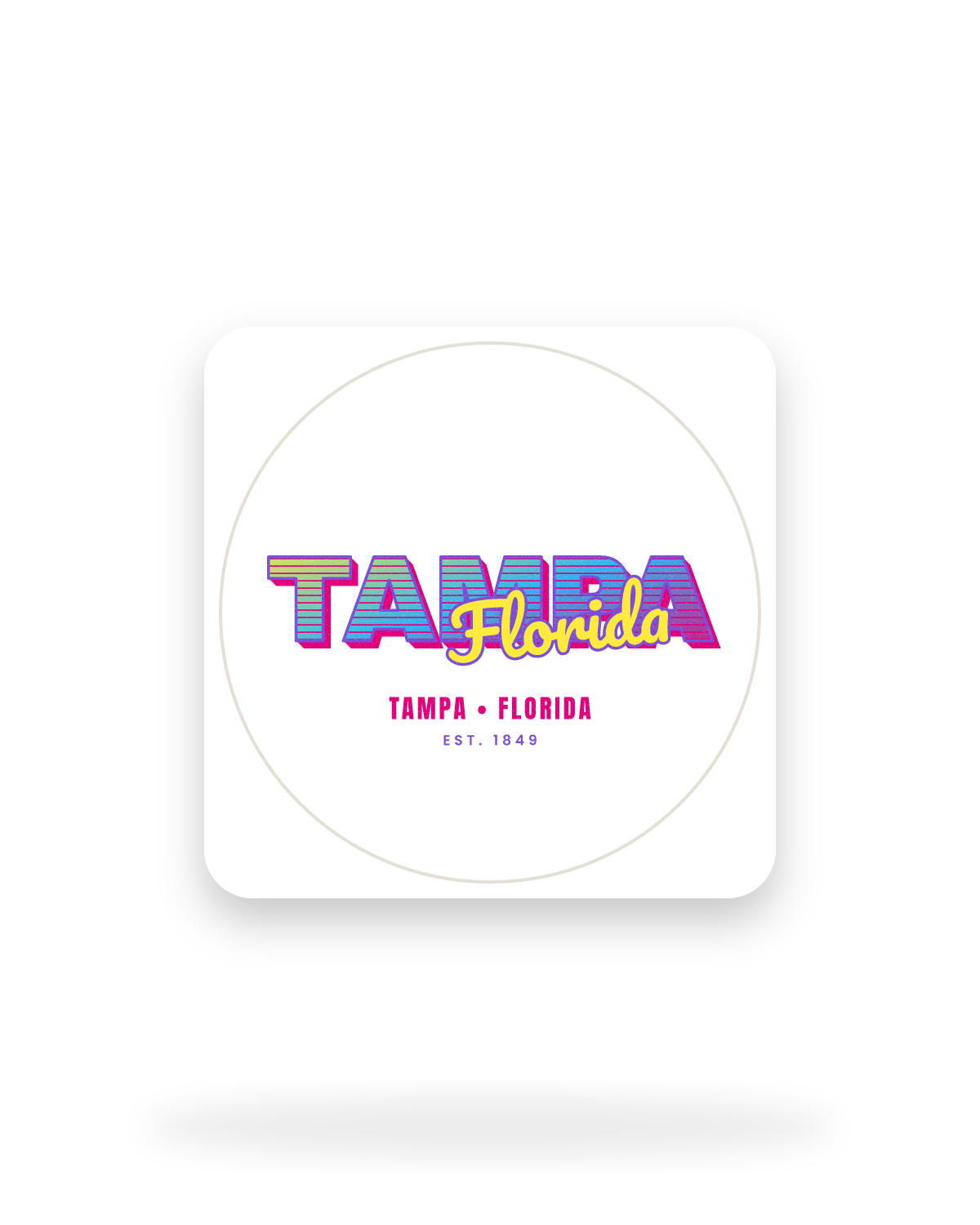 Tampa Music TV Kiss-Cut Sticker in White