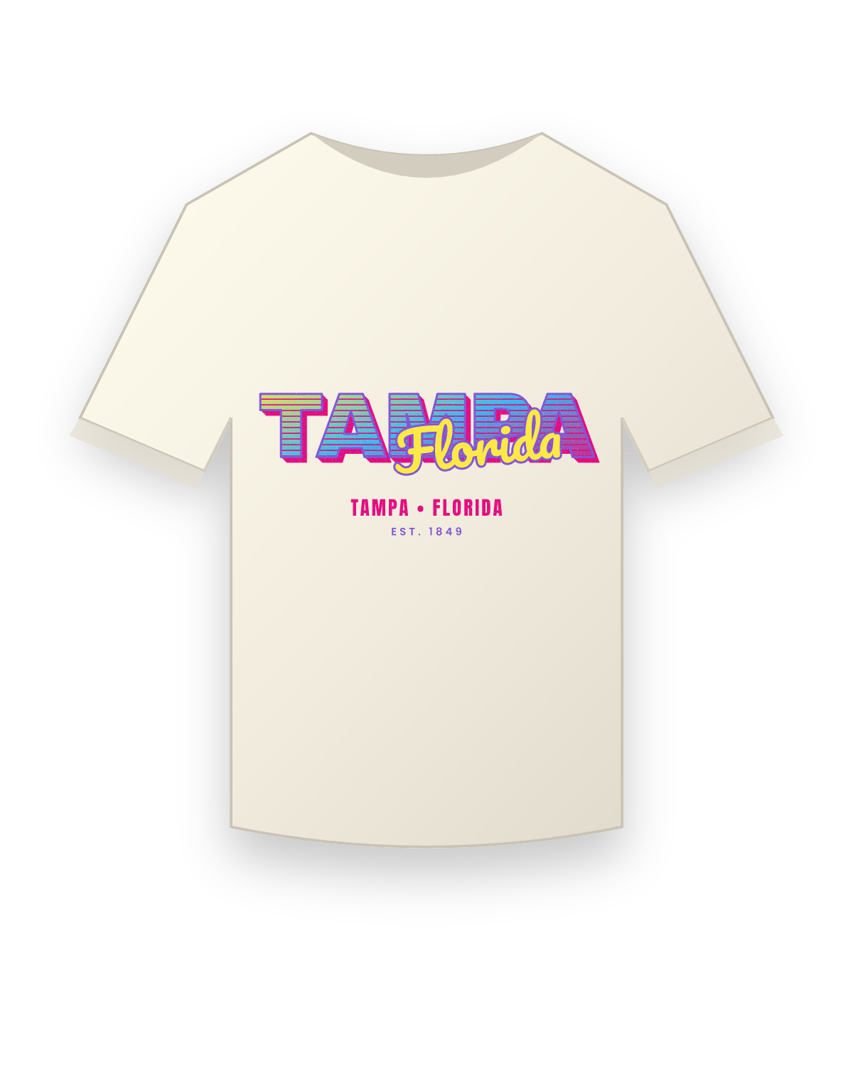Tampa Music TV Vintage Wash Tee in Ivory