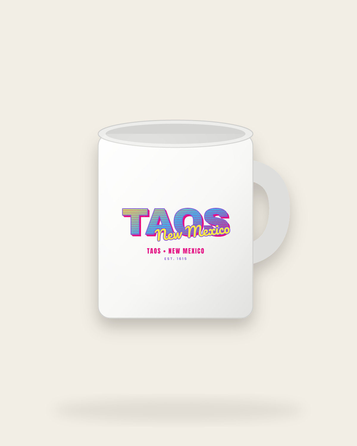 Taos Music TV Ceramic Mug 11oz in White