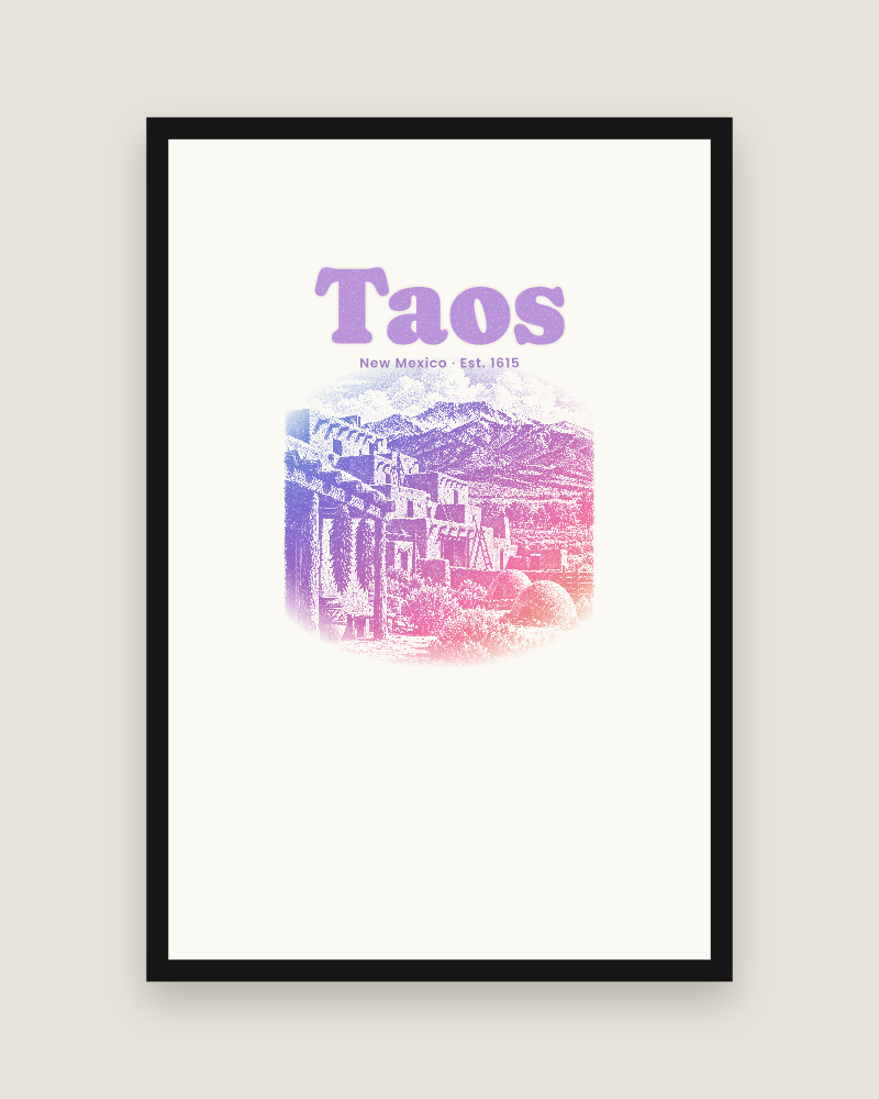 Taos Adobe Pueblo Matte Poster
