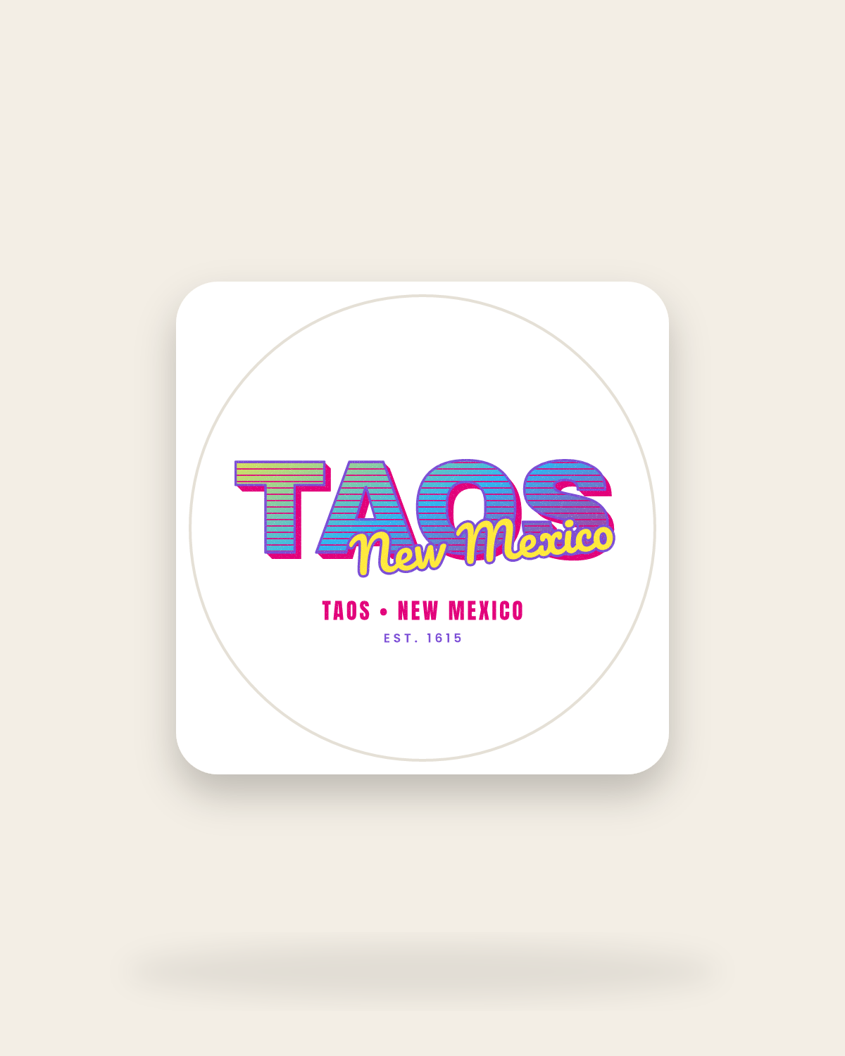 Taos Music TV Kiss-Cut Sticker in White