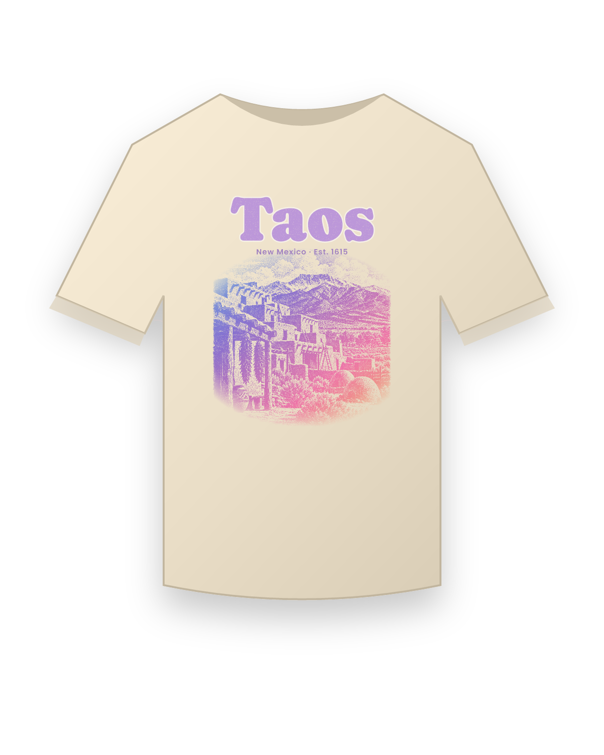 Taos Adobe Pueblo Classic Tee in Natural