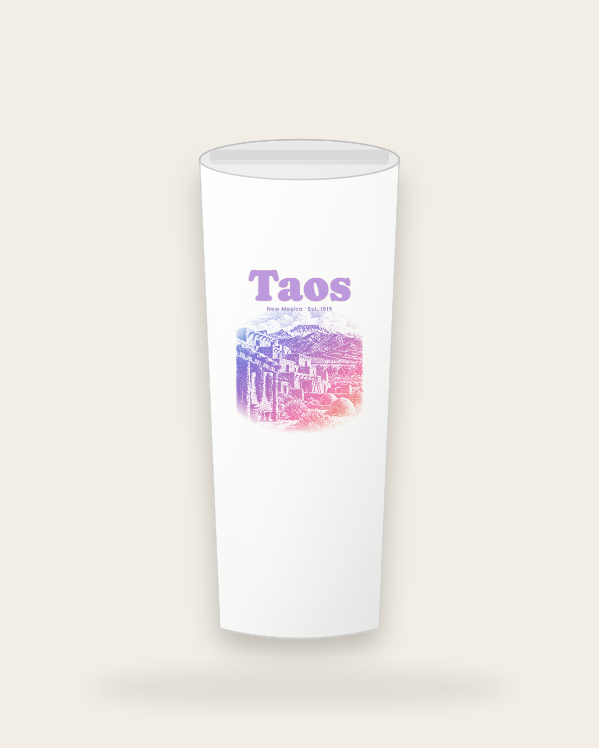 Taos Adobe Pueblo Insulated Tumbler 20oz in White