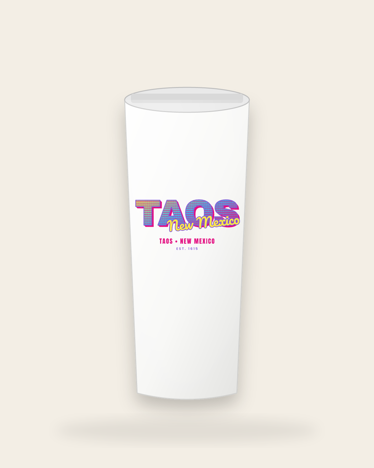 Taos Music TV Insulated Tumbler 20oz in White