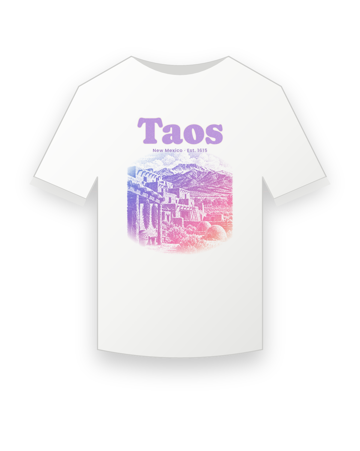 Taos Adobe Pueblo Youth Tee in White