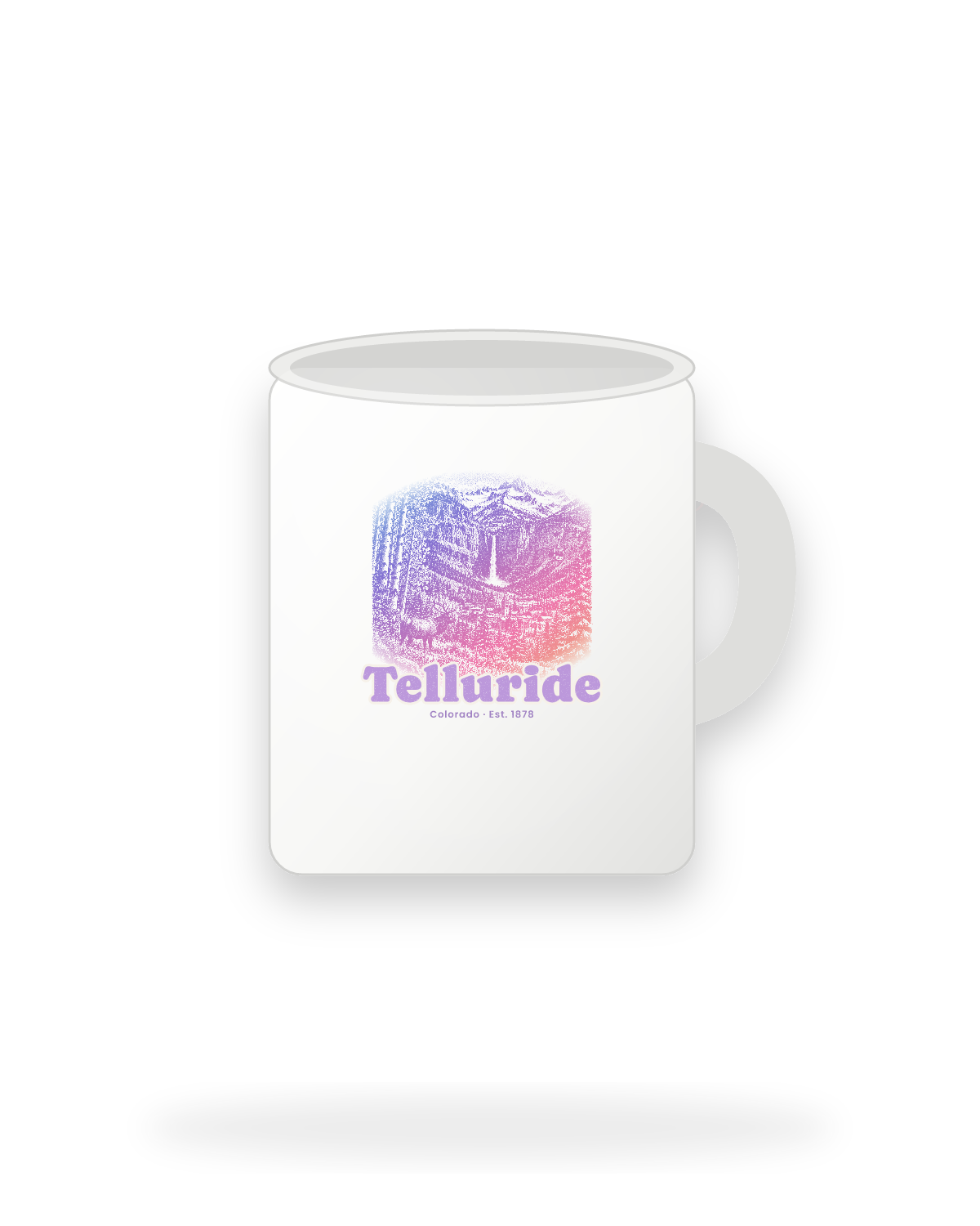 Telluride Box Canyon Falls Ceramic Mug 11oz in White