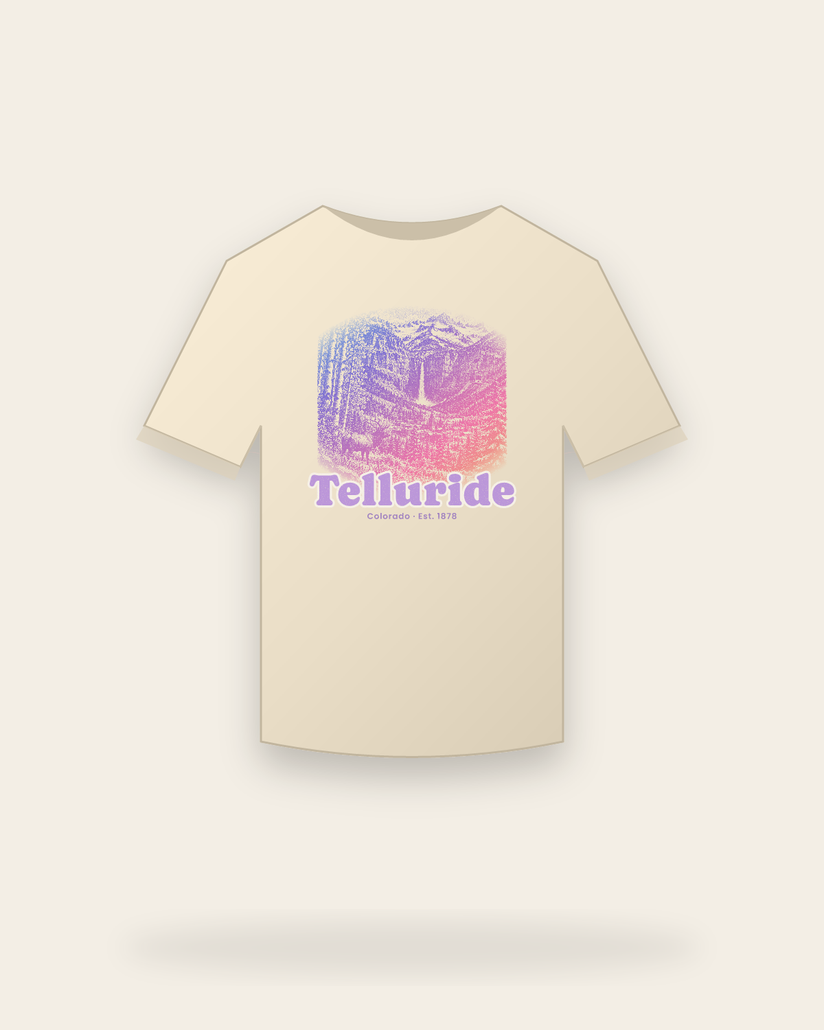 Telluride, CO Box Canyon Falls Classic Tee in Natural