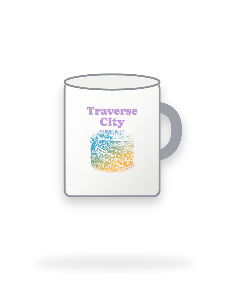 Traverse City Cherry Blossom Bay Enamel Camp Mug