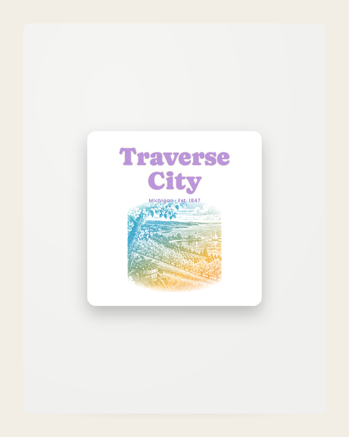 Traverse City Cherry Blossom Bay Fridge Magnet in White