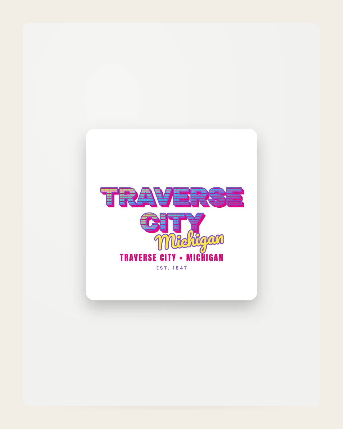 Traverse City Music TV Fridge Magnet in White