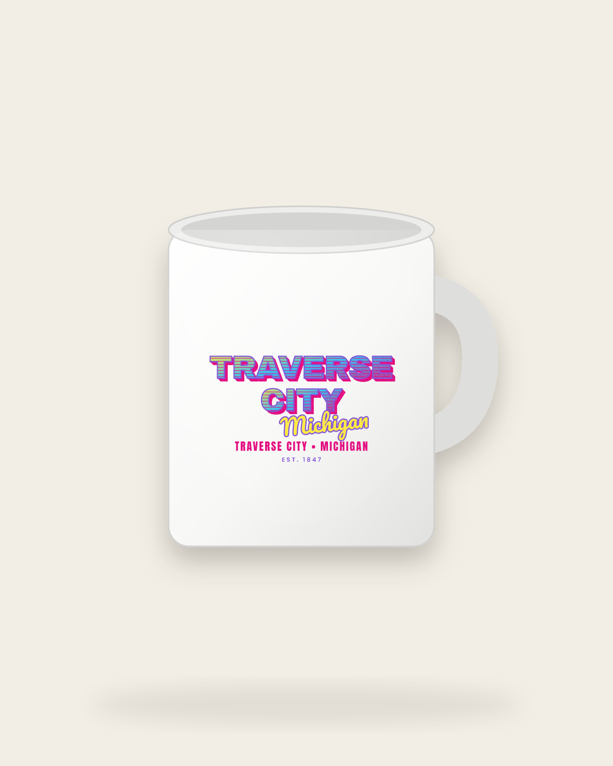 Traverse City Music TV Ceramic Mug 11oz in White