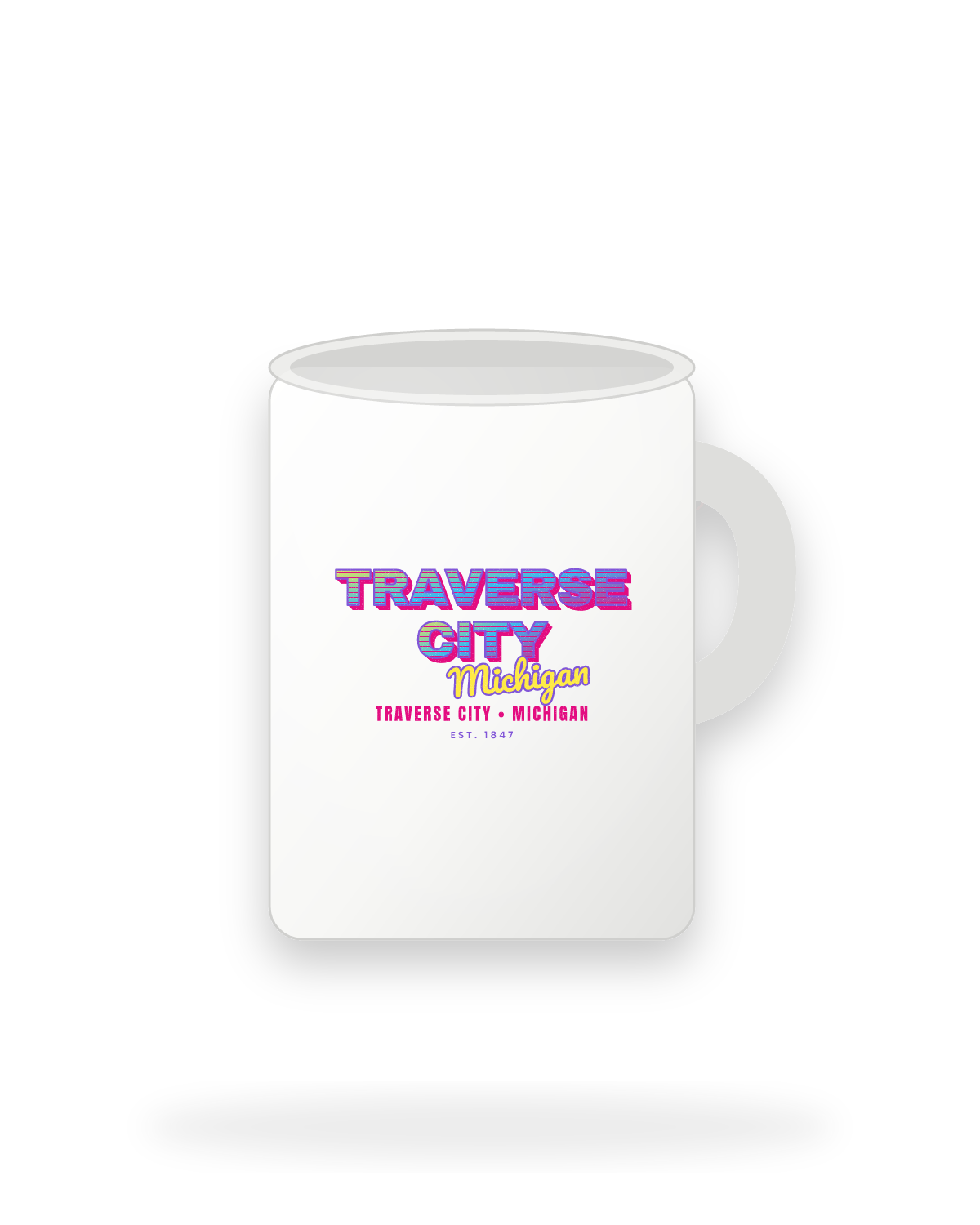 Traverse City Music TV Ceramic Mug 15oz in White