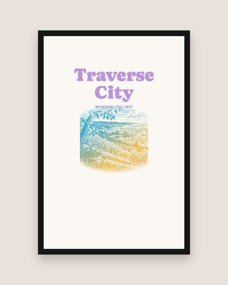 Traverse City Cherry Blossom Bay Matte Poster