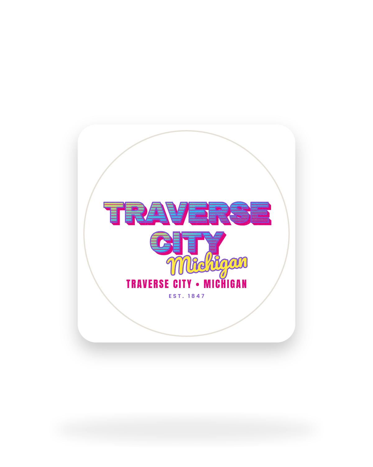 Traverse City Music TV Kiss-Cut Sticker in White