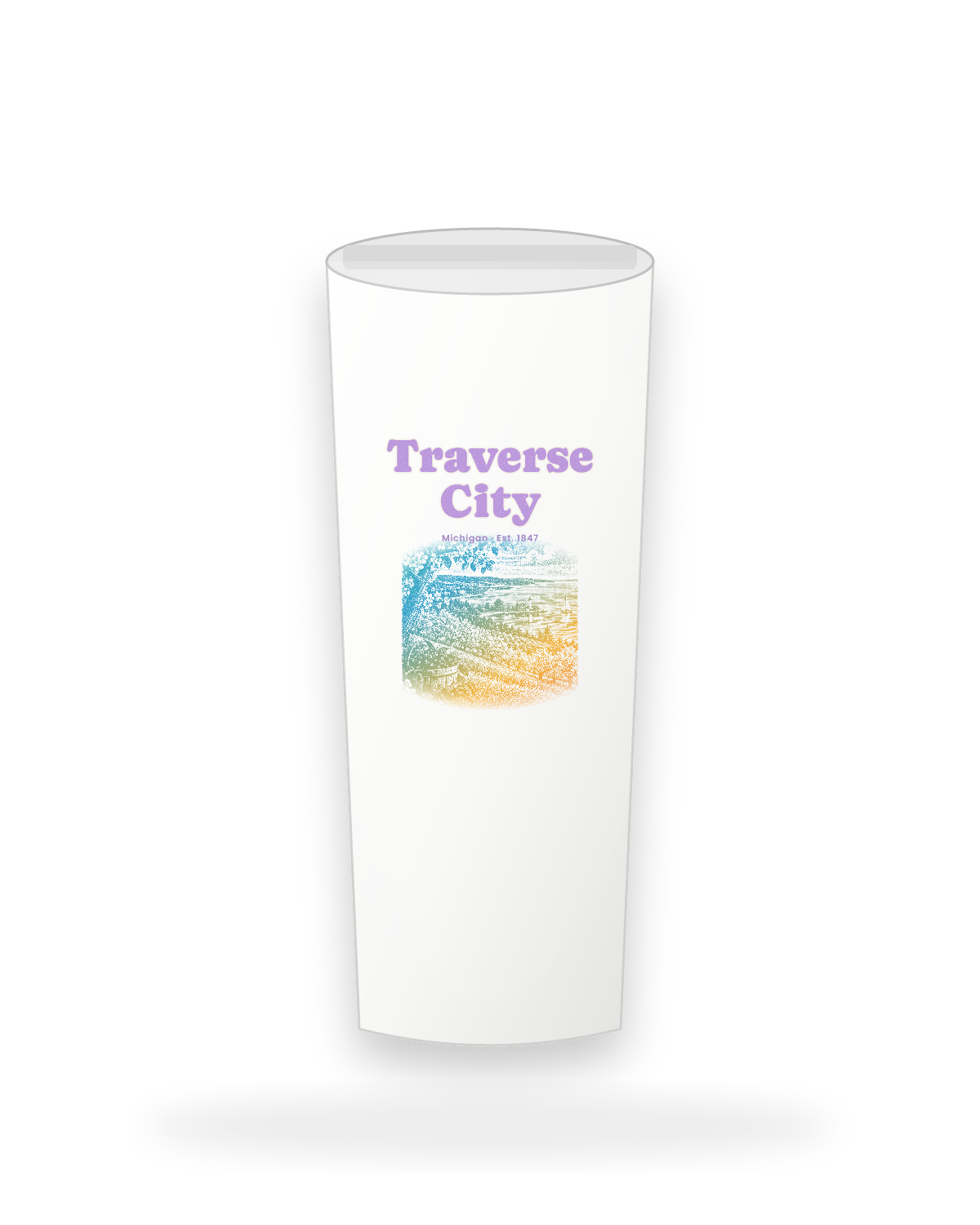 Traverse City Cherry Blossom Bay Insulated Tumbler 20oz in White