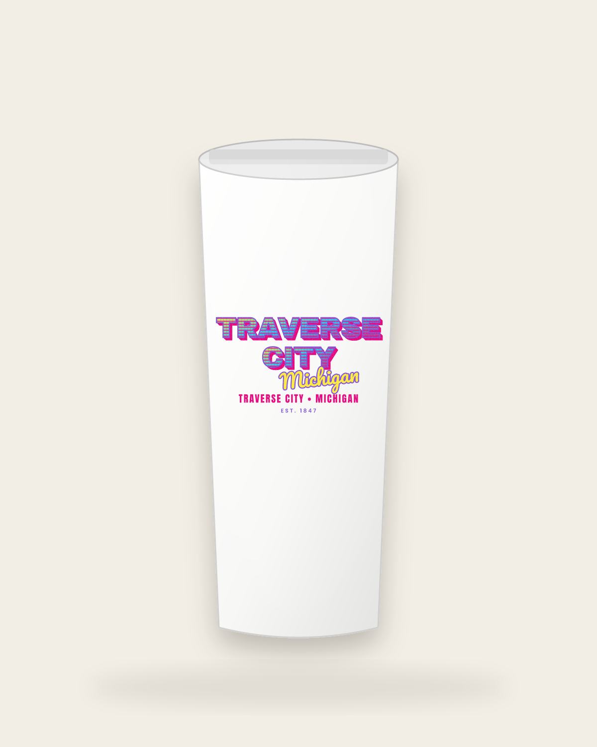 Traverse City Music TV Insulated Tumbler 20oz in White