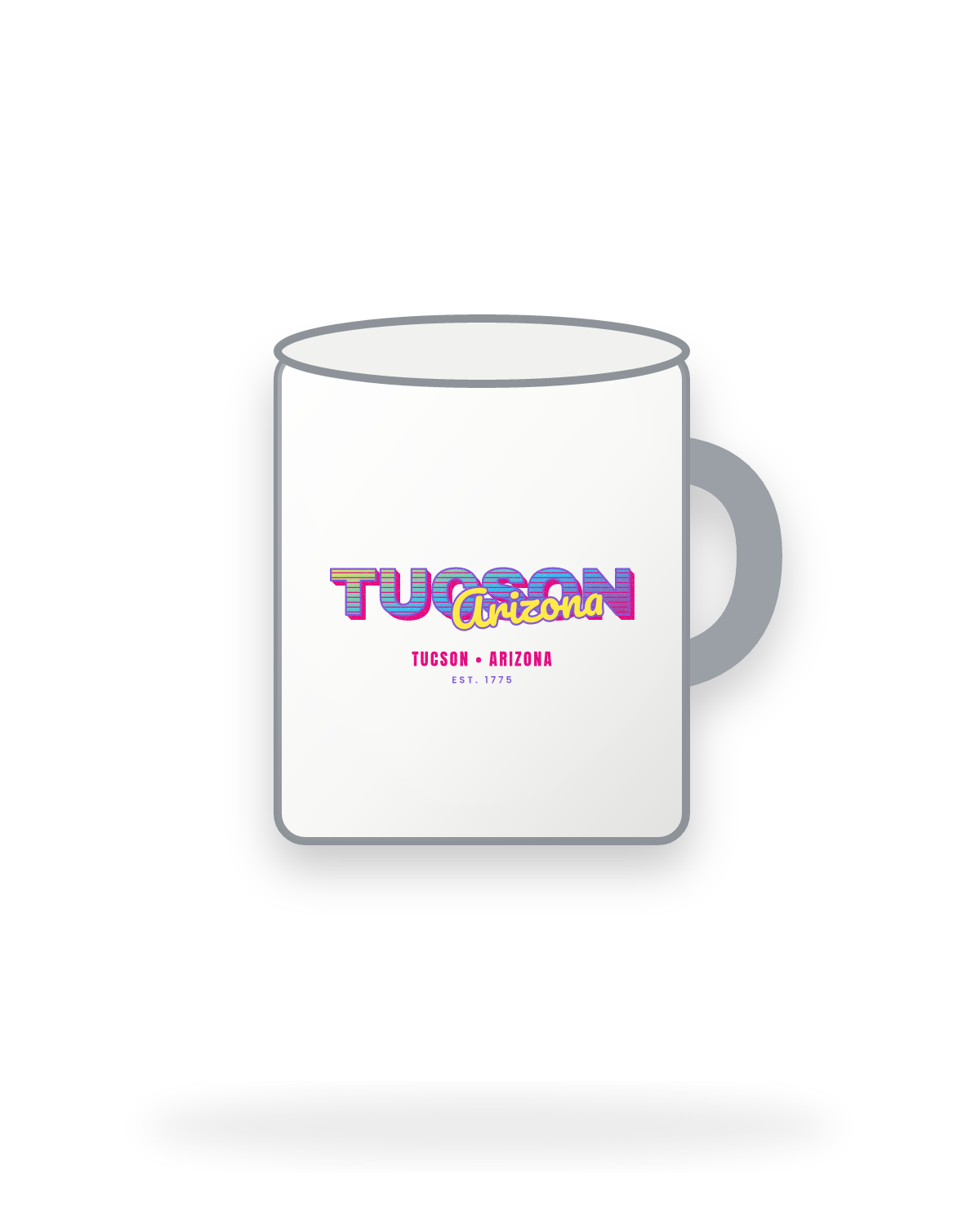 Tucson Music TV Enamel Camp Mug in White