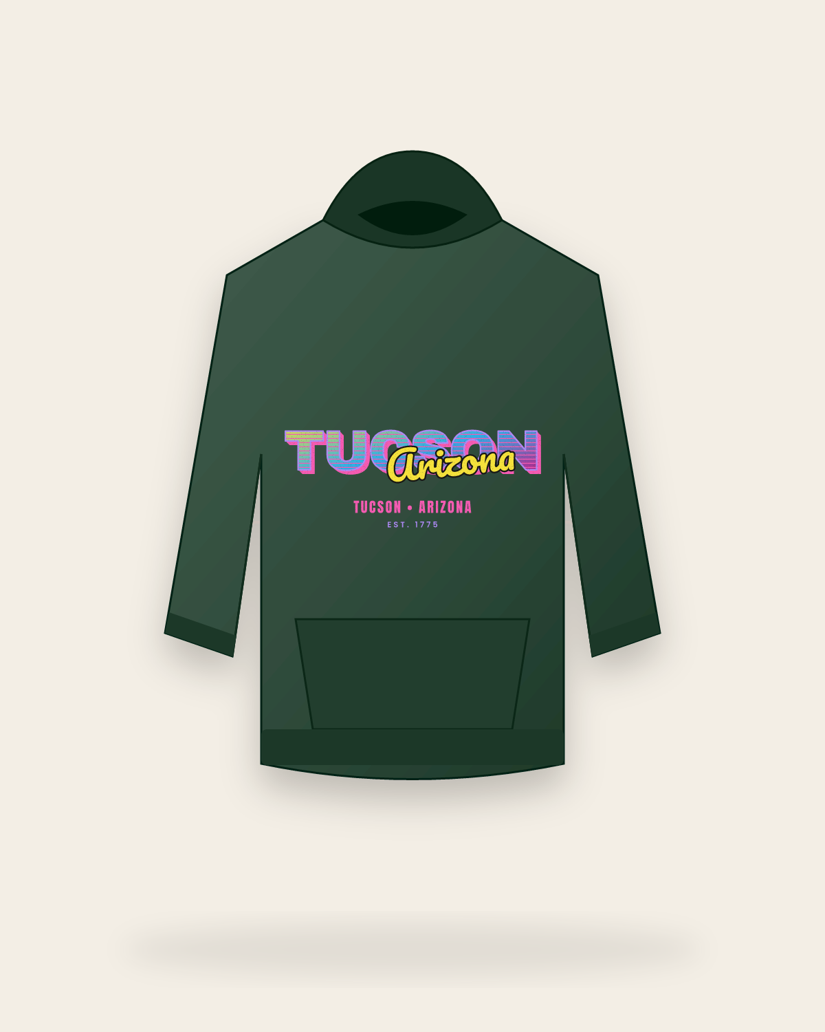 Tucson Music TV Hooded Sweatshirt in Forest Green