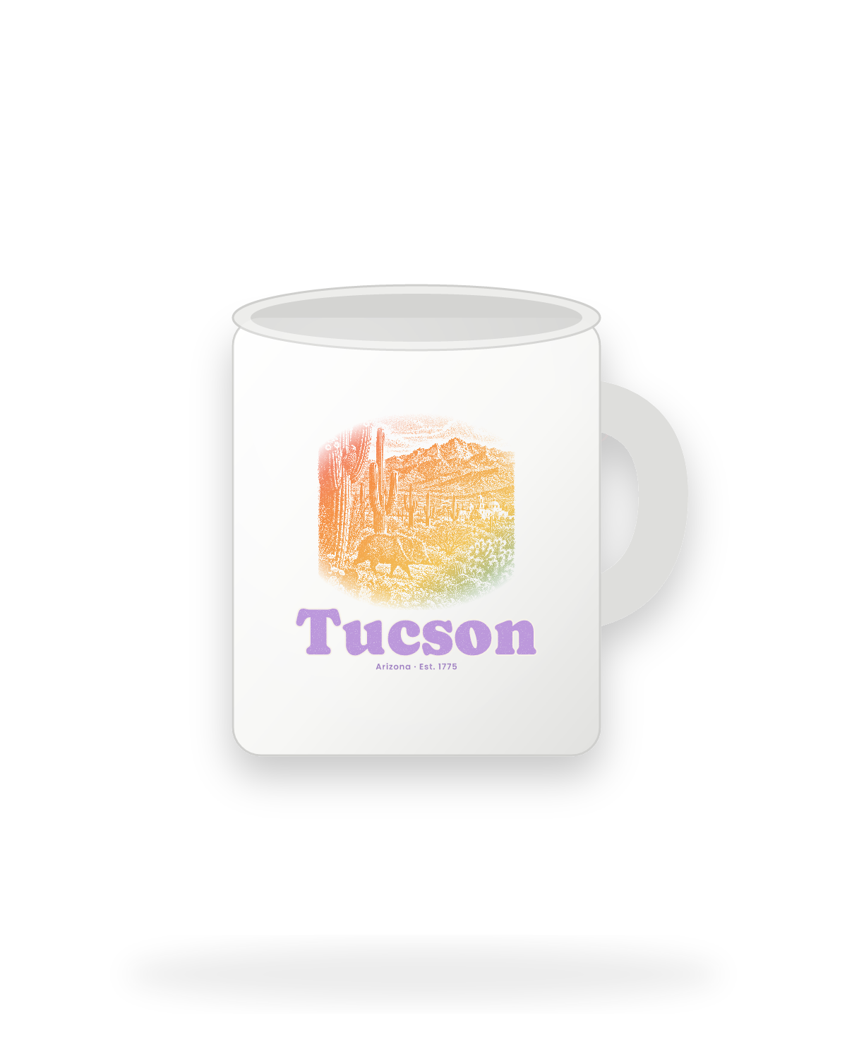 Tucson Saguaro Javelina Ceramic Mug 11oz in White