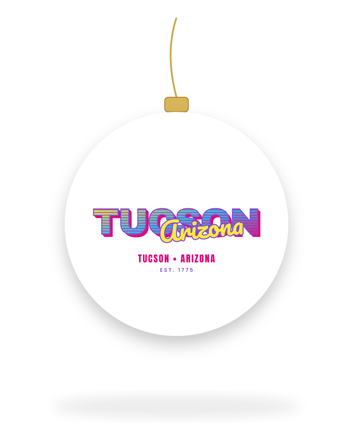 Tucson Music TV Ceramic Ornament in White
