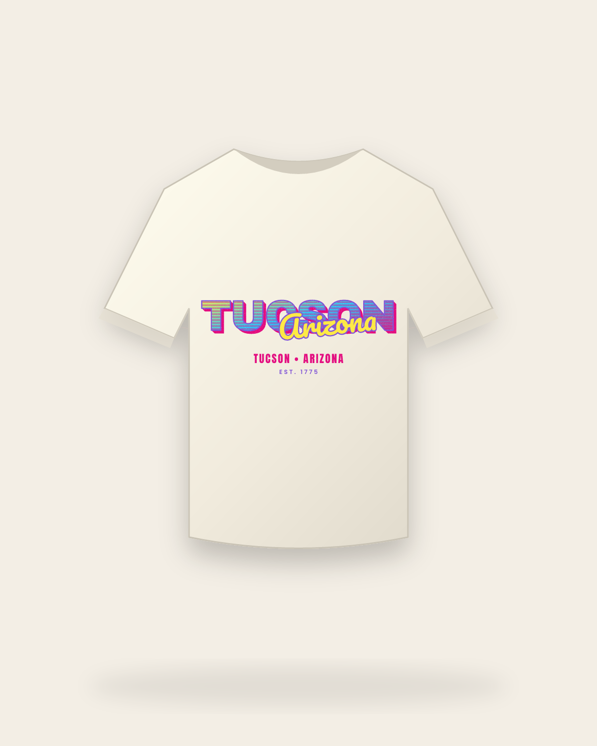 Tucson Music TV Vintage Wash Tee in Ivory
