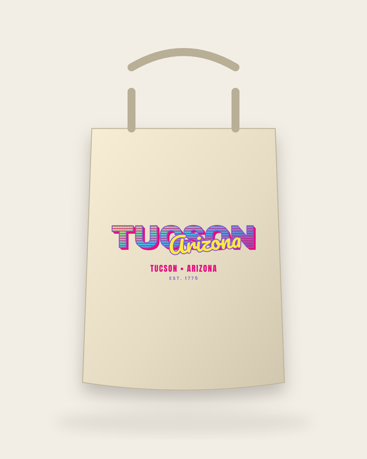 Tucson Music TV Canvas Tote in Beige