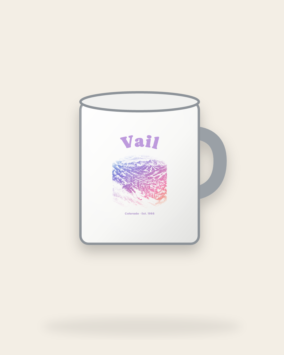 Vail Back Bowls Enamel Camp Mug in White